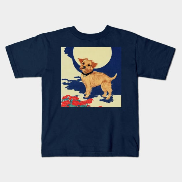 Just A Vintage Girl Who Loves My Kawaii Norfolk Terrier Dog Puppy Mom Kids T-Shirt by Mochabonk